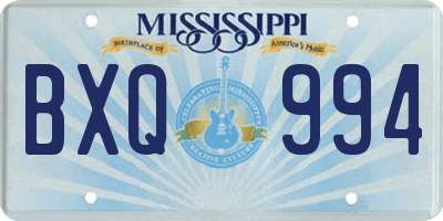 MS license plate BXQ994