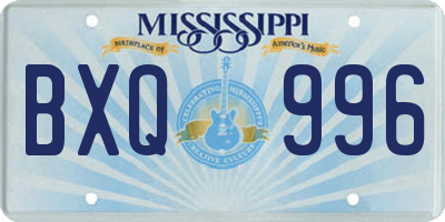 MS license plate BXQ996