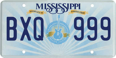 MS license plate BXQ999