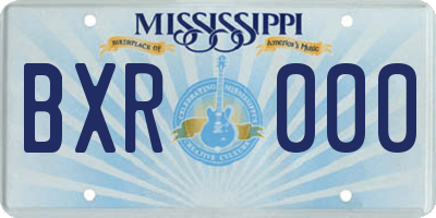MS license plate BXR000