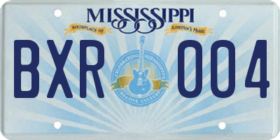 MS license plate BXR004