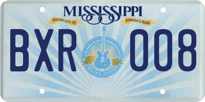 MS license plate BXR008