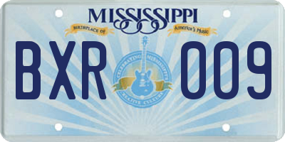 MS license plate BXR009