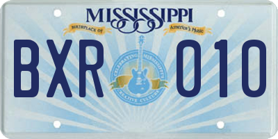 MS license plate BXR010