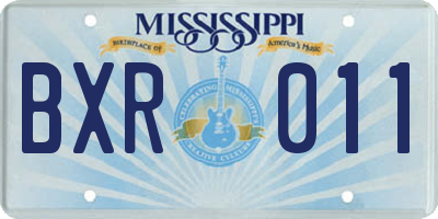 MS license plate BXR011