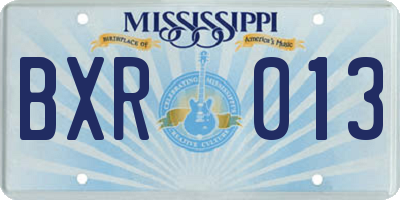 MS license plate BXR013