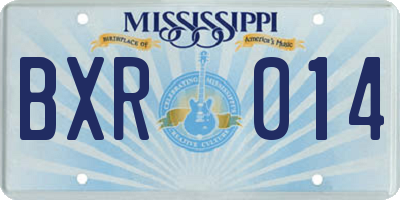 MS license plate BXR014
