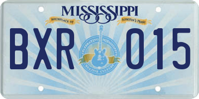MS license plate BXR015