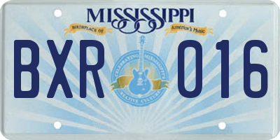 MS license plate BXR016
