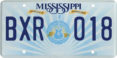 MS license plate BXR018