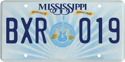 MS license plate BXR019