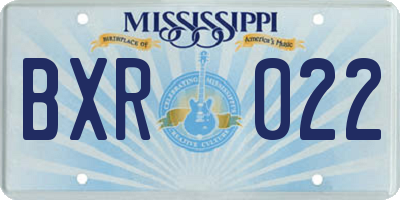 MS license plate BXR022