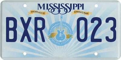 MS license plate BXR023