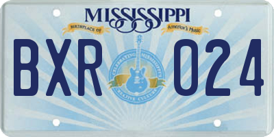 MS license plate BXR024