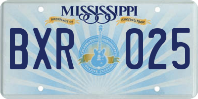 MS license plate BXR025