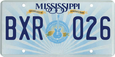 MS license plate BXR026