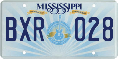 MS license plate BXR028