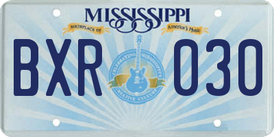 MS license plate BXR030