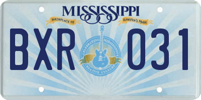 MS license plate BXR031