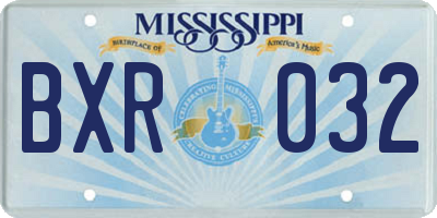 MS license plate BXR032
