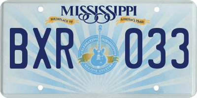 MS license plate BXR033