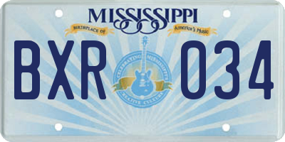 MS license plate BXR034