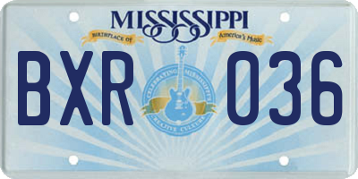 MS license plate BXR036