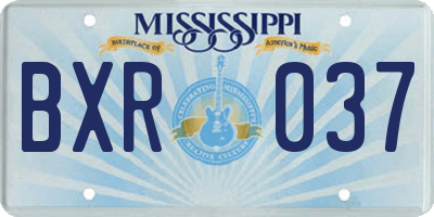 MS license plate BXR037