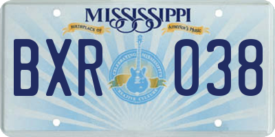 MS license plate BXR038