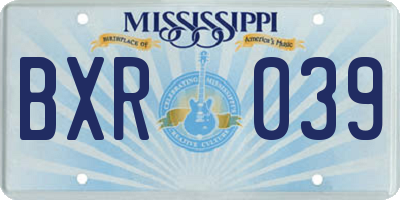 MS license plate BXR039