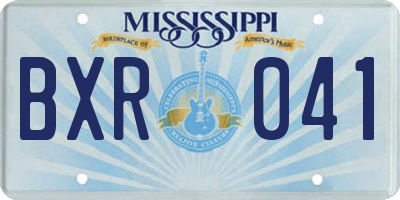 MS license plate BXR041