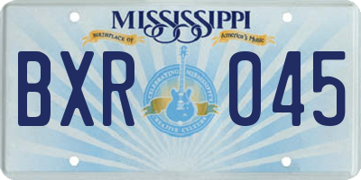 MS license plate BXR045