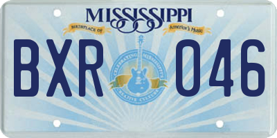 MS license plate BXR046