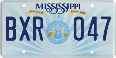 MS license plate BXR047