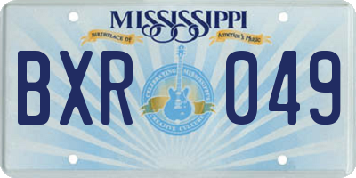MS license plate BXR049