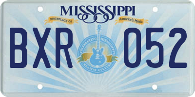 MS license plate BXR052