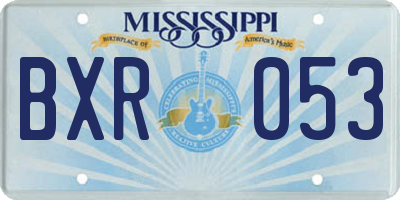 MS license plate BXR053