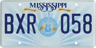 MS license plate BXR058