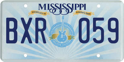 MS license plate BXR059