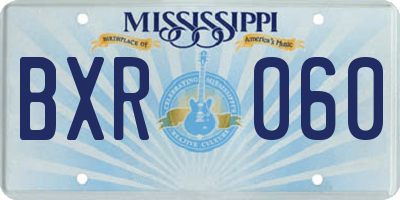 MS license plate BXR060