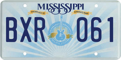 MS license plate BXR061