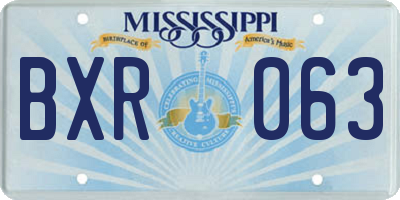 MS license plate BXR063