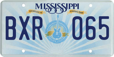 MS license plate BXR065