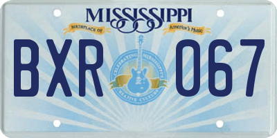 MS license plate BXR067