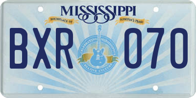 MS license plate BXR070