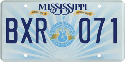 MS license plate BXR071
