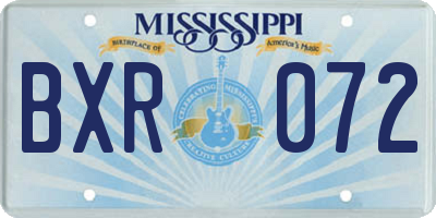 MS license plate BXR072