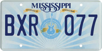 MS license plate BXR077