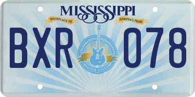 MS license plate BXR078