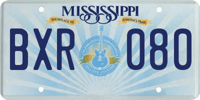 MS license plate BXR080